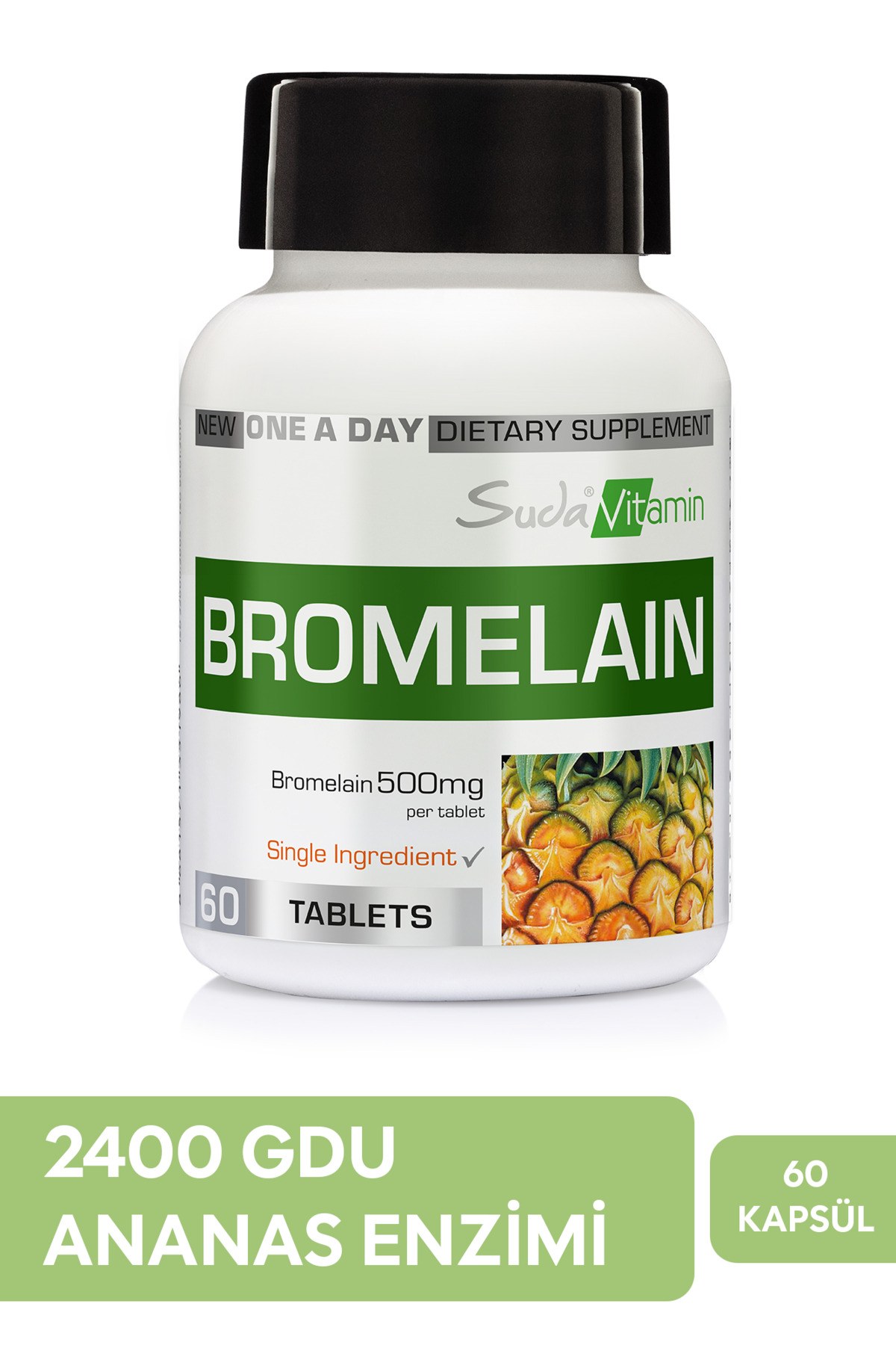 Suda Vitamin Bromelain 2400 GDU Ananas Enzimi İçeren 60 Tablet